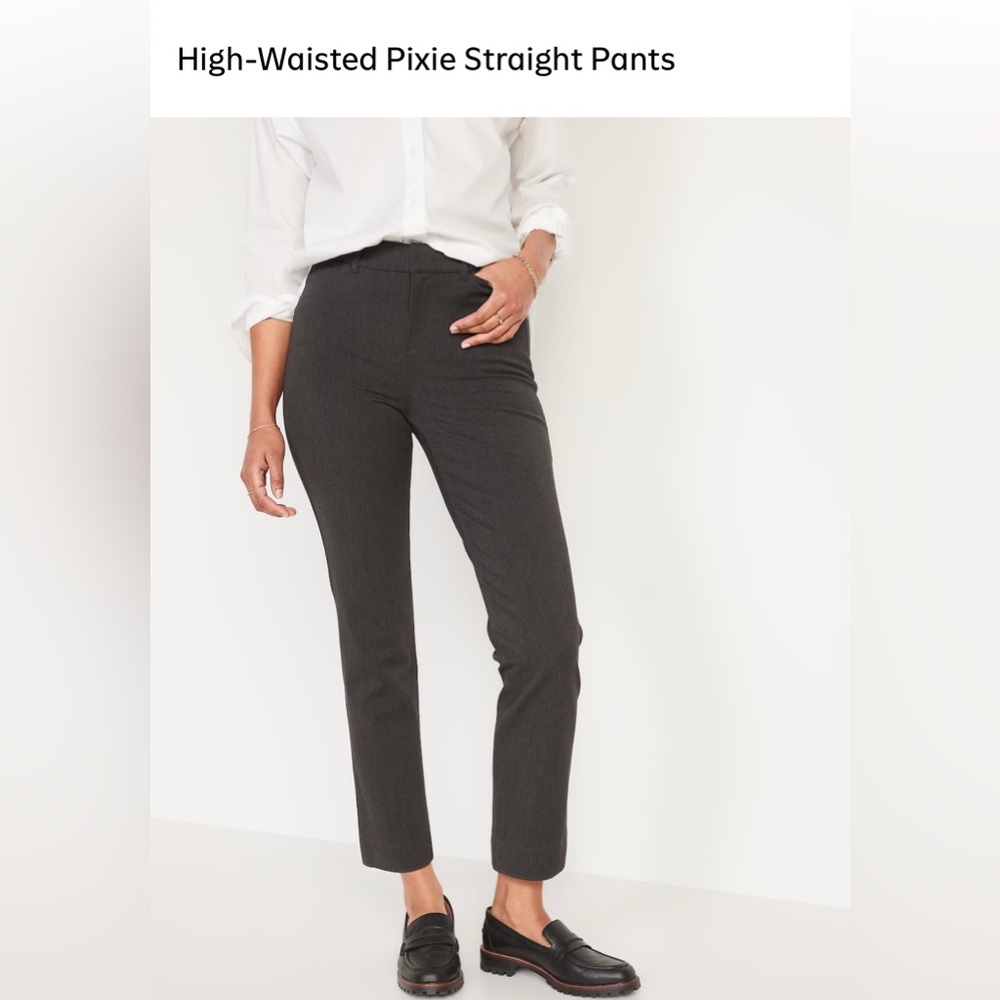 Old Navy High-Rise Pixie Pants in Dark Gray